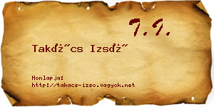 Takács Izsó névjegykártya
